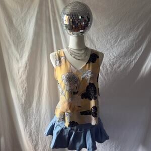 Yellow floral layered